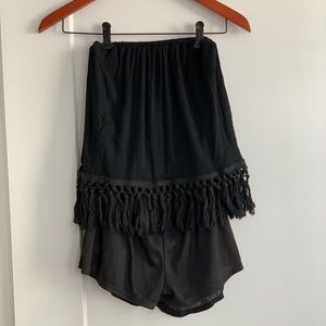 Women’s black tube top romper